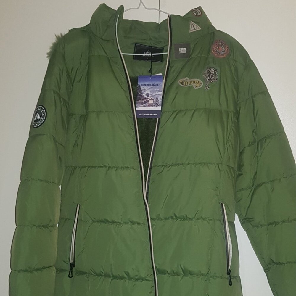 Winter green long jacket
